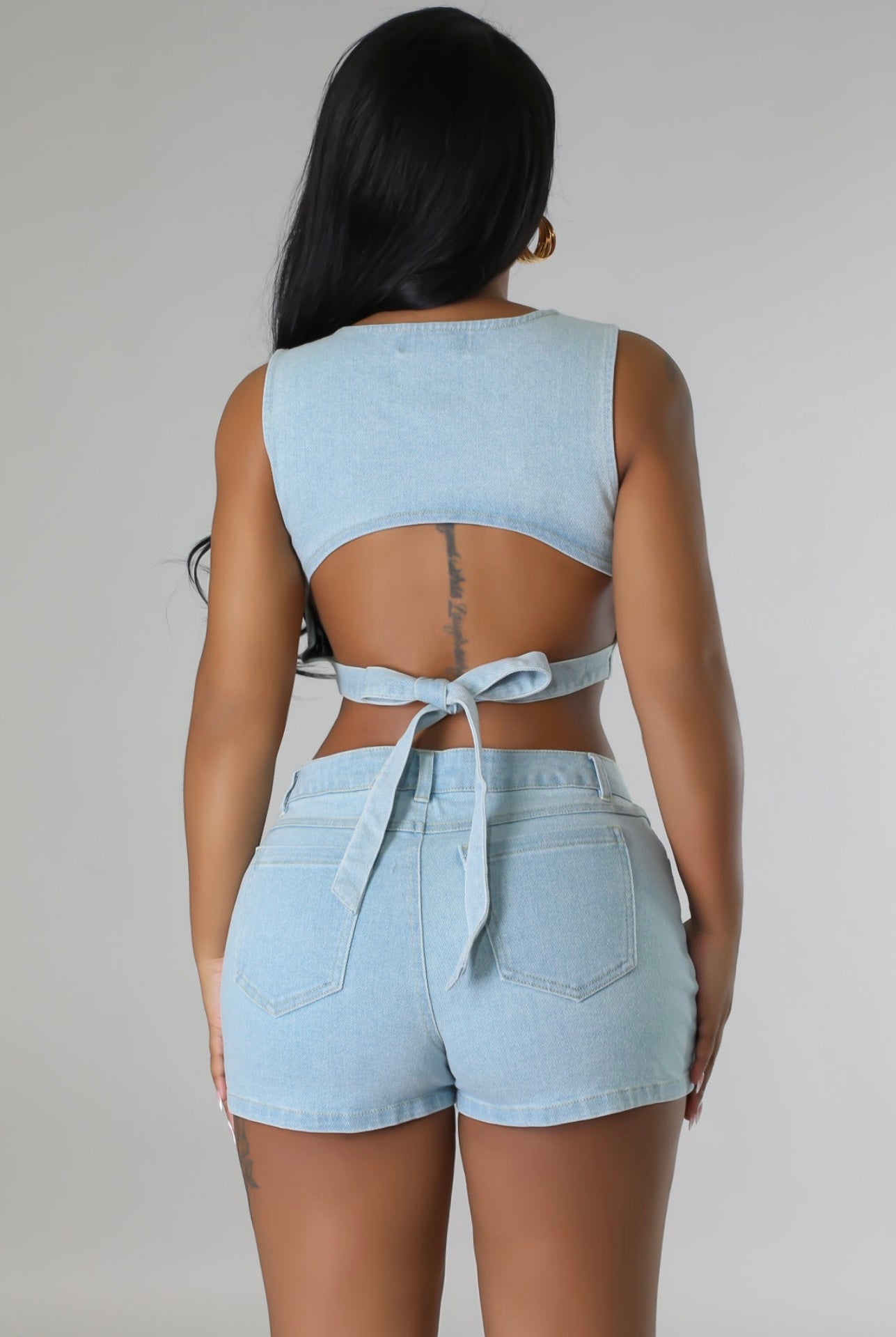 Denim Short Set